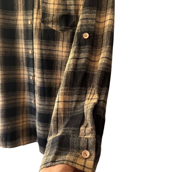 Vine & Love Women's Size SMALL plaid brown black cotton button up shirt - Picture 5 of 9